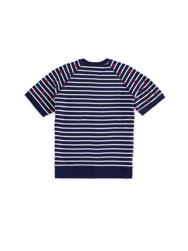 Shiraleah Shiraleah Stripes Lightweight Short Sleeve Sweatshirt Navy