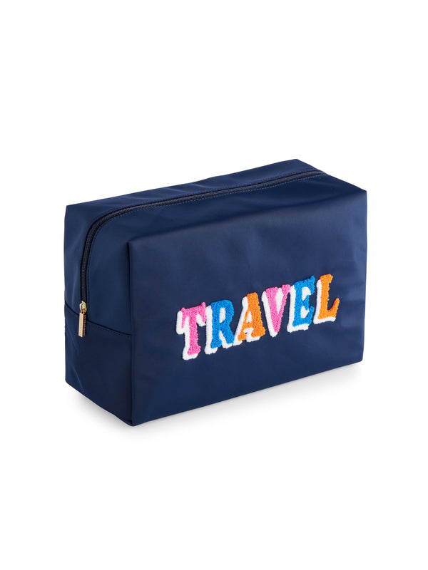 Shiraleah Shiraleah "Travel" Oversized Zip Pouch Navy