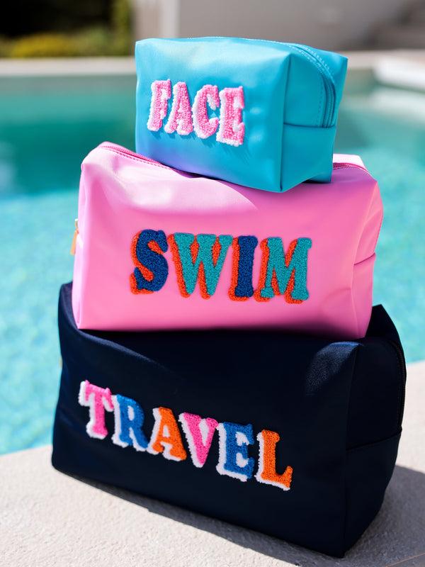 Shiraleah Shiraleah "Travel" Oversized Zip Pouch Navy