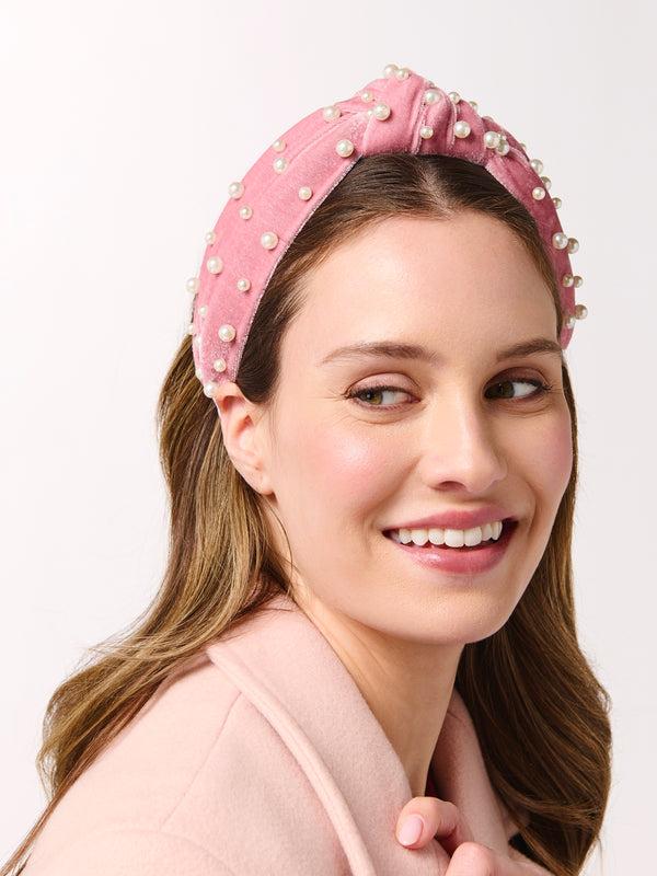 Shiraleah Shiraleah Velvet And Pearls Knotted Headband