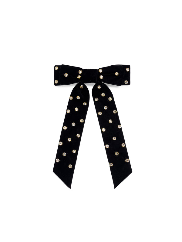 shiraleah Shiraleah Velvet And Rhinestones Bow Clip