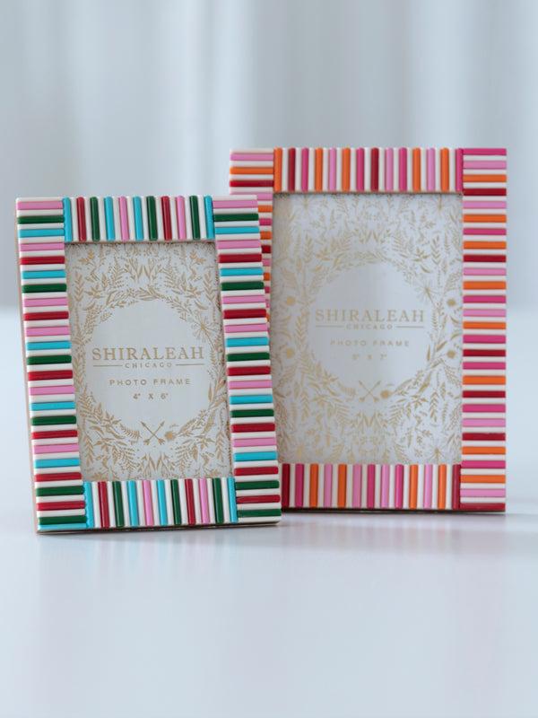 Shiraleah Shiraleah Viva 4" X 6" Mosaic Stripes Picture Frame Multi
