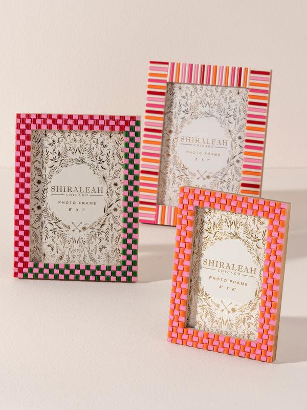 Shiraleah Shiraleah Viva 5" X 7" Mosaic Stripes Picture Frame Red