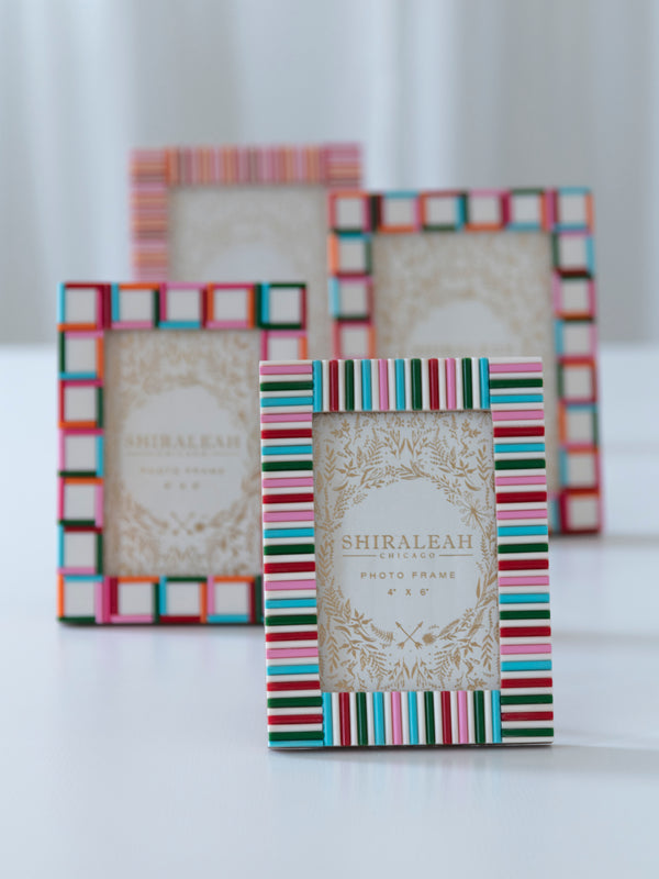 Shiraleah Shiraleah Viva 5" X 7" Mosaic Stripes Picture Frame Red