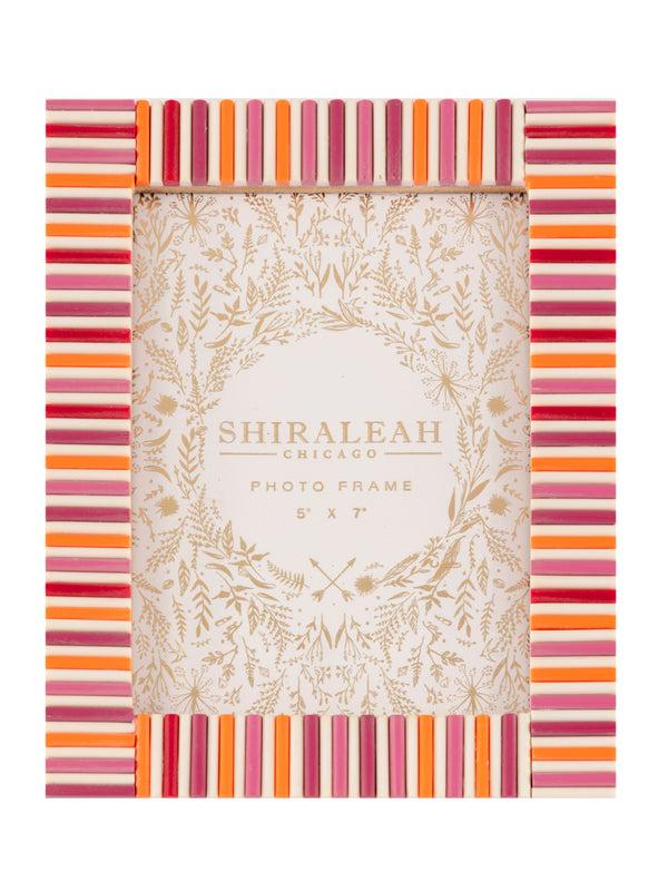 shiraleah Shiraleah Viva 5" x 7" Mosaic Stripes Picture Frame Red