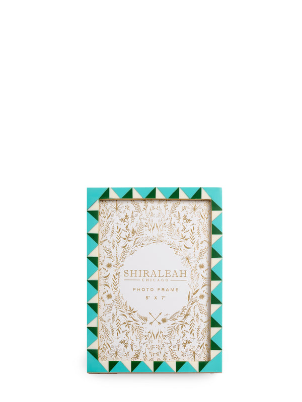 shiraleah Shiraleah Viva 5" x 7" Triangle Pattern Picture Frame Turquoise