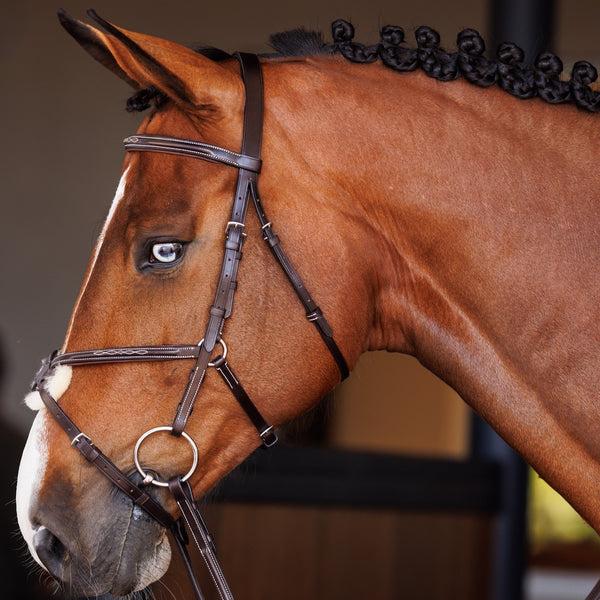 Shires Fancy Raised Padded Figure 8 Bridle With Fancy Raised Rubber Reins