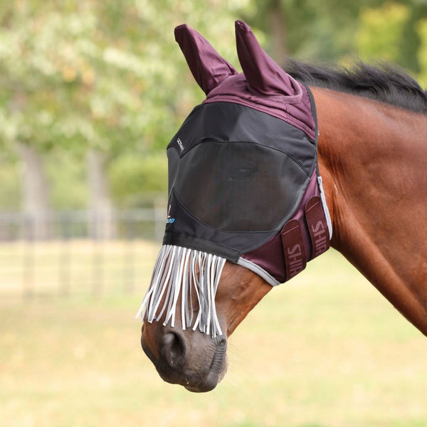 shires FlyGuard Pro Deluxe Fly Mask with Ears & Nose Fringe