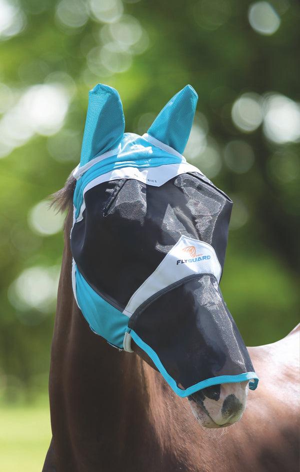 shires FlyGuard Pro Fine Mesh Fly Mask with Ears & Nose