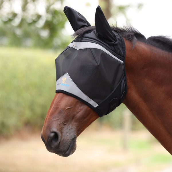 shires FlyGuard Pro Fine Mesh Fly Mask with Ears & Open Forelock