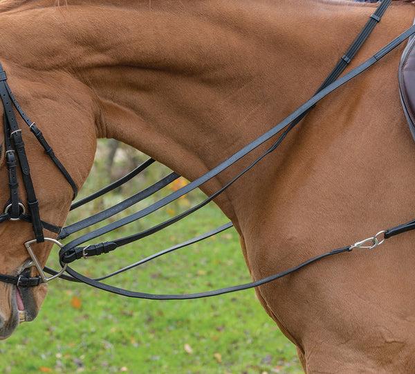 shires Avignon Leather Draw Reins