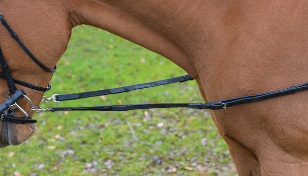 shires Avignon Leather & Elastic Side Reins