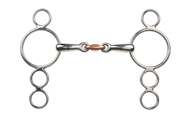 shires Three Ring Gag with Copper Lozenge