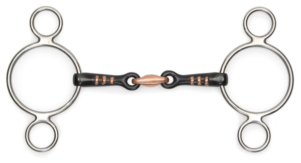 shires Two Ring Sweet Iron Gag with Raised Ribs