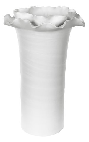 shishi Ceramic cylinder vase floral top white d21 h32cm