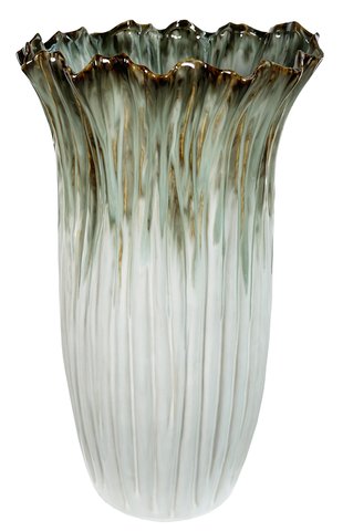 shishi Ceramic lined vase white-green-brown d36;h60cm