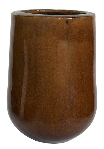 shishi Ceramic planter L crackled tobacco d38;h50cm