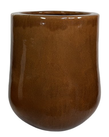 shishi Ceramic planter XL crackled tobacco d54;h65cm