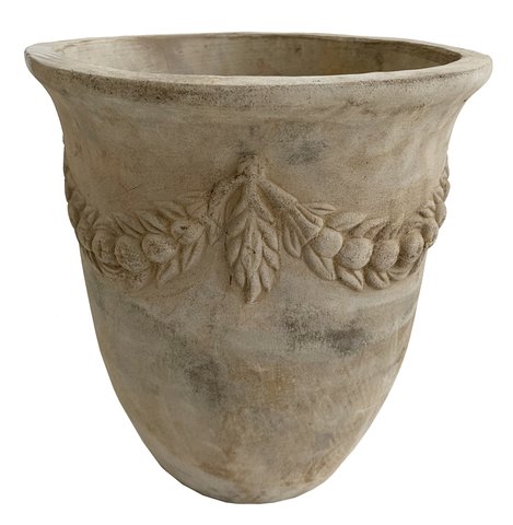 shishi Ceramic pot with garlands aged finish d42;h43cm