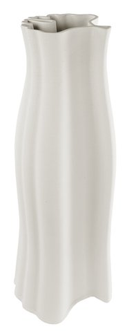 shishi Ceramic printed gingko vase white 12x12x32cm