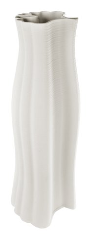 shishi Ceramic printed gingko vase white 16x16x46 5cm