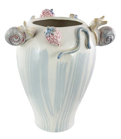 shishi Ceramic snail-frog-snake-strawberry vase cream-blue-red d26 h31cm