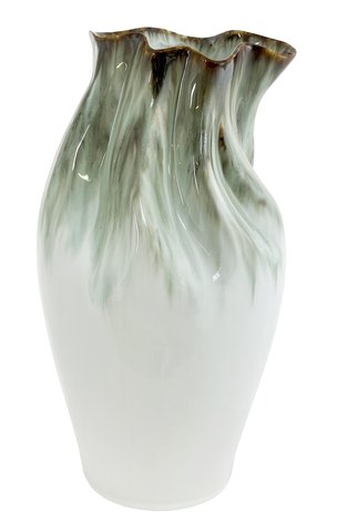 shishi Ceramic twisted vase white-green-brown d20;h37cm