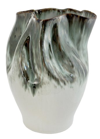 shishi Ceramic twisted vase white-green-brown d21;h30cm