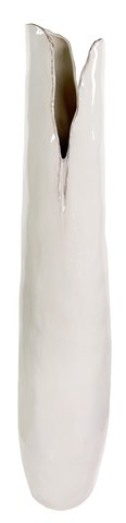 shishi Ceramic vase with cut white with brown edge d18;h92cm