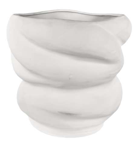 shishi Ceramic wobble pot crackled white mat d28;h25cm