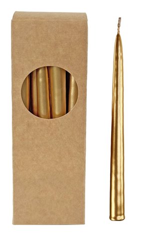 shishi Christmas tree candles 15cm 20pcs in box gold