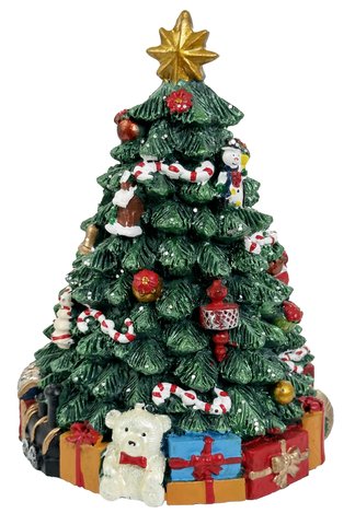 shishi Christmas tree with presents under music box green 15cm