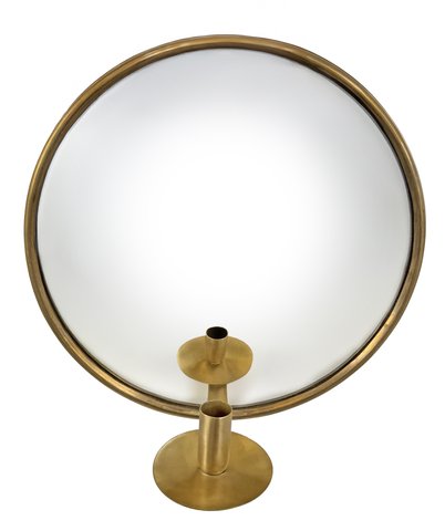 shishi Convex mirror round with CH brass frame d33cm