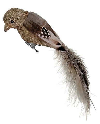 shishi Feather bird gold glitter body ostrich tail 22cm