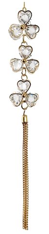 shishi Gem flower with metal tassel ornament gold 17cm