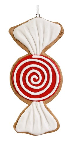 shishi Gingerbread bow ornament red white brown 12cm