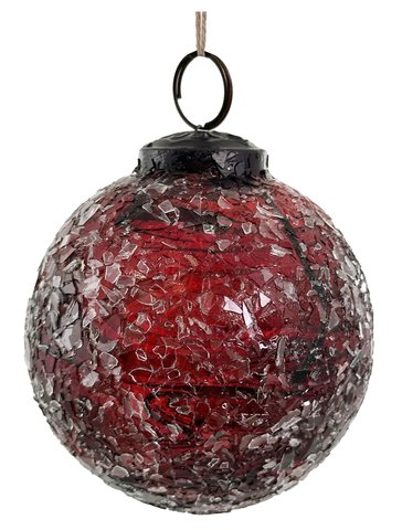 shishi Glass ball antique transparent red ice mosaic 8cm