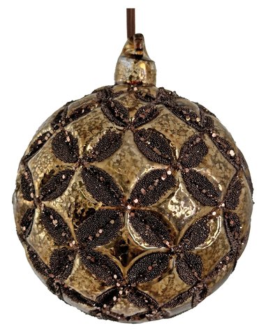 shishi Glass ball circles antique copper beaded 8cm