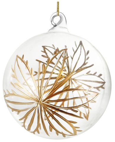 shishi Glass ball clear copper snowflake cutting 10cm