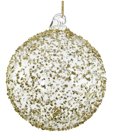 shishi Glass ball clear little gold glass glitter 8cm