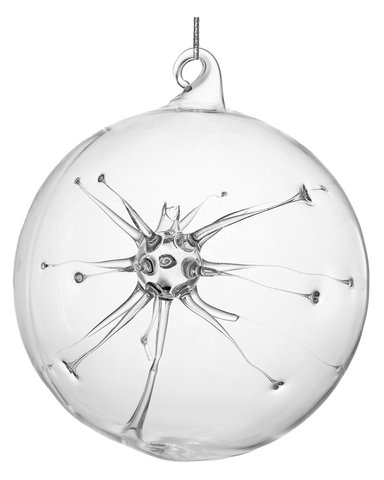 shishi Glass ball clear w/glass ball w/threads inside 12cm