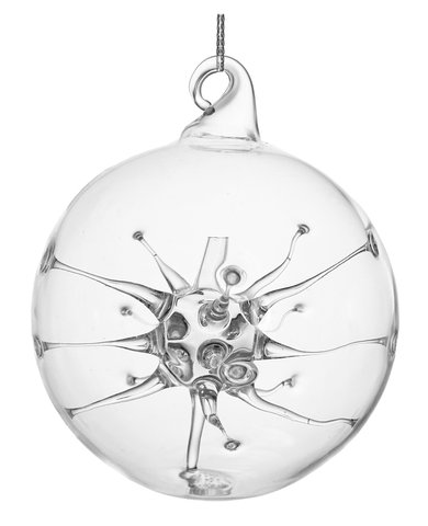 shishi Glass ball clear w/glass ball w/threads inside 8cm