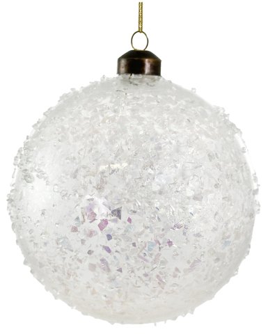 shishi Glass ball iridescent glitter inside outside 12cm