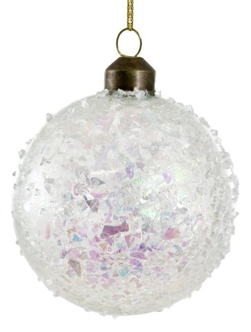 shishi Glass ball iridescent glitter inside outside 8cm