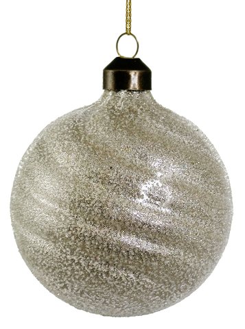 shishi Glass ball sugared silver glitter inside 8cm