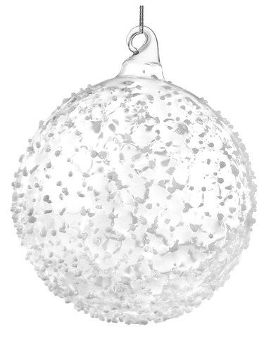 shishi Glass ball transparent white glass dots outside 12cm