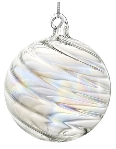 shishi Glass ball twisted transparent lustered 12cm