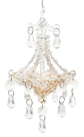 shishi Glass chandelier clear w/multicolor glitter 8x16cm