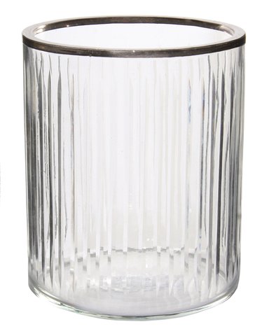 shishi Glass cylinder vertical cut platinum edge d13;h15cm