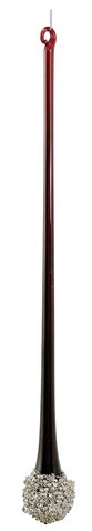 shishi Glass drop dk transparent red w/silver beads & diamond 25cm